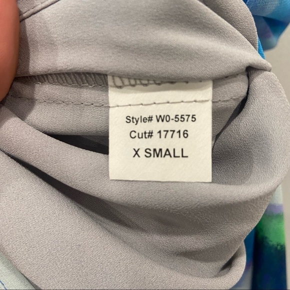 AQUA Halter Blue Watercolor Flowy Maxi Dress size XS - Picture 11 of 12